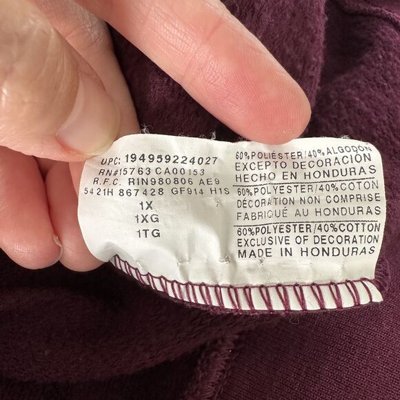 NWT Champion Sweatshirt Womens Size XL Maroon Crewneck Pullover Pink Logo - Picture 7 of 10